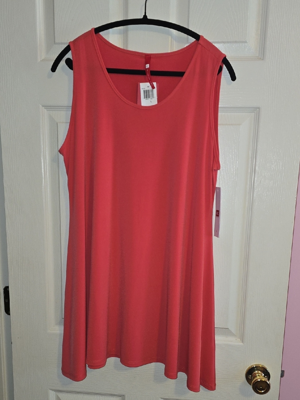 IC COLLECTION Coral-Red Sleeveless Top